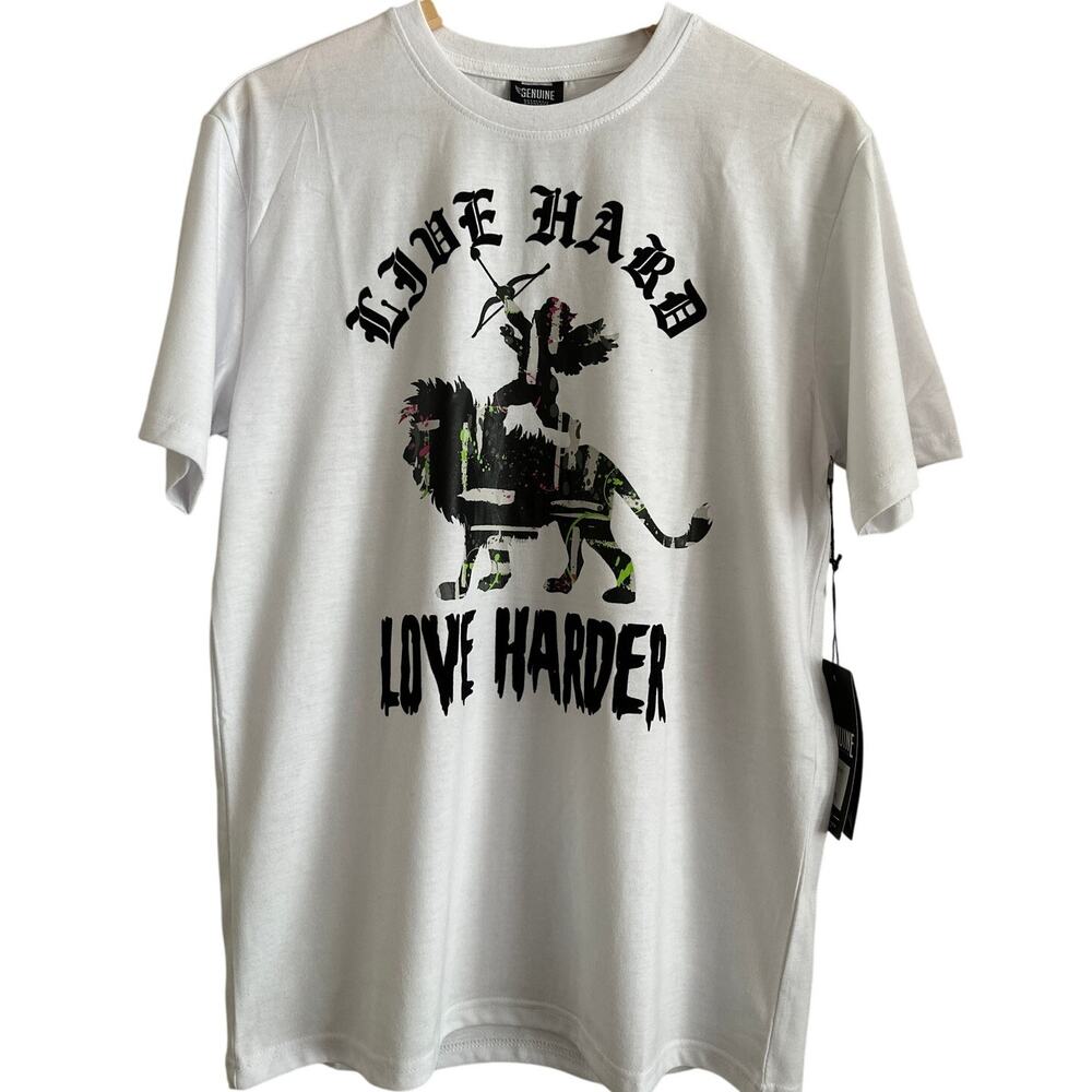 Genuine Brand LIVE HARD LOVE HARDER Tee – Velvet Vibes & Street Heat 🔥 (M)